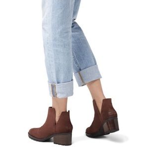 Sorel Cate Waterproof Cut Out Booties Burro Suede Boots Shoes Ankle Booties